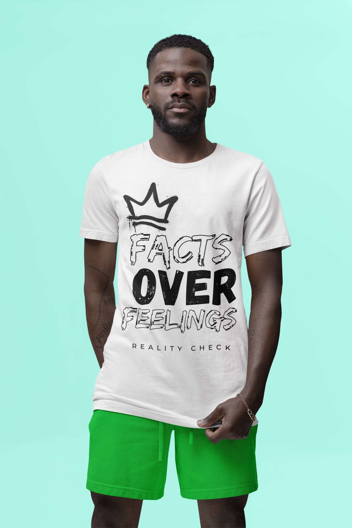 Facts Over Feelings - Black Crown- Relaxed Fit T-Shirt