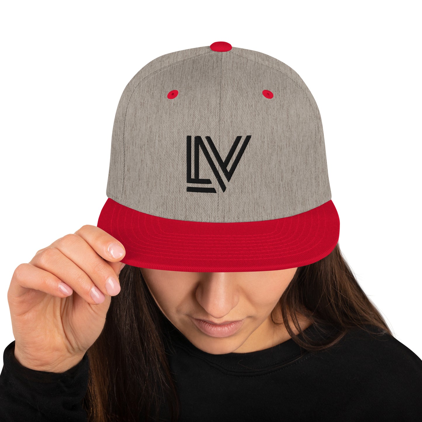 3D Puff Black LV Snapback Hat