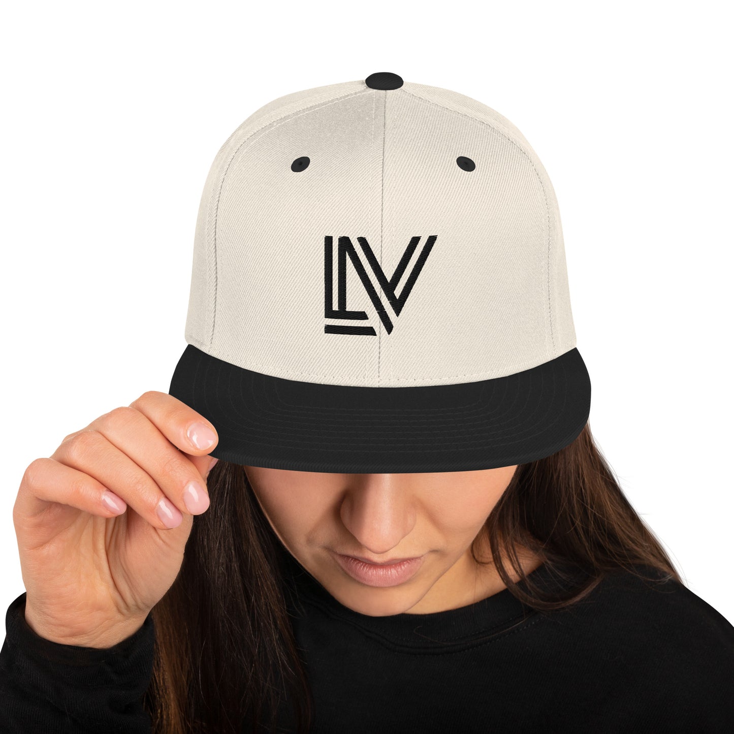 3D Puff Black LV Snapback Hat