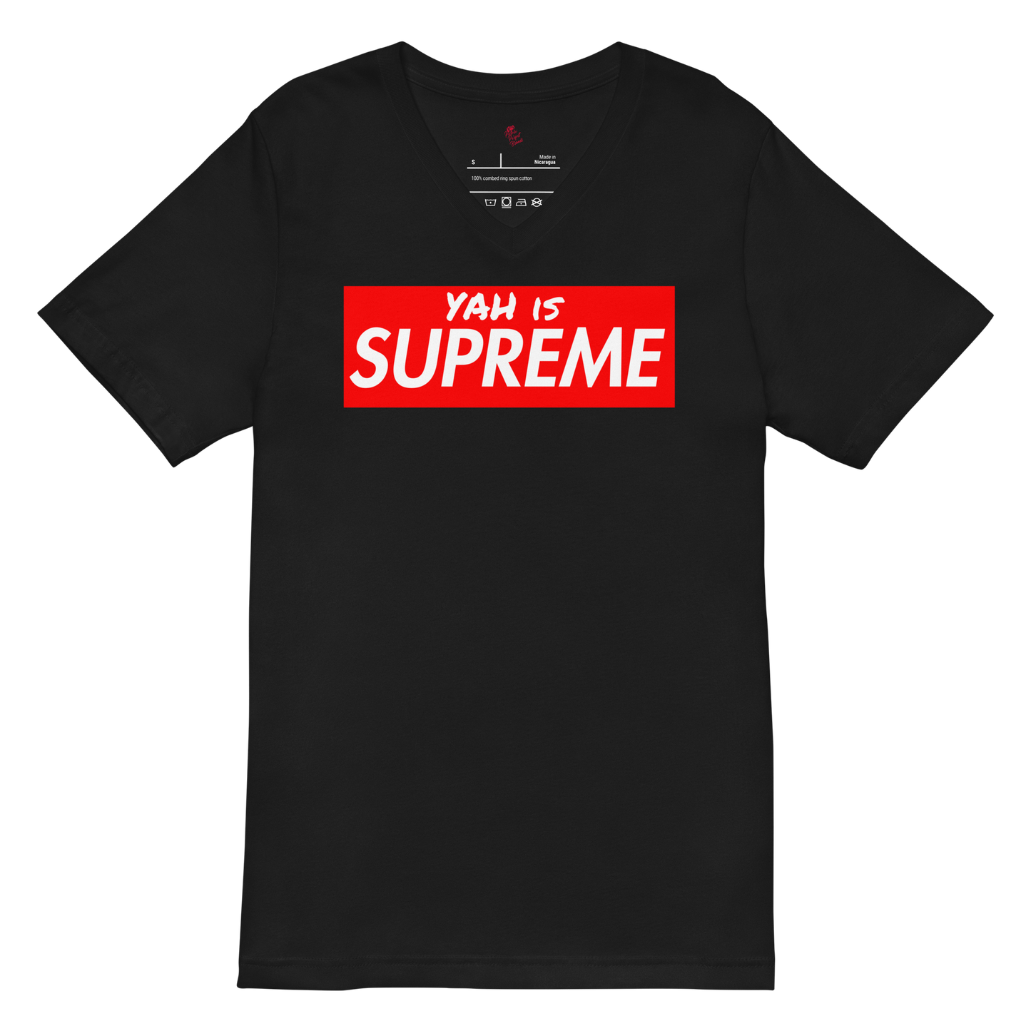 Women’s Short Sleeve V-Neck YAH IS SUPREME T-Shirt