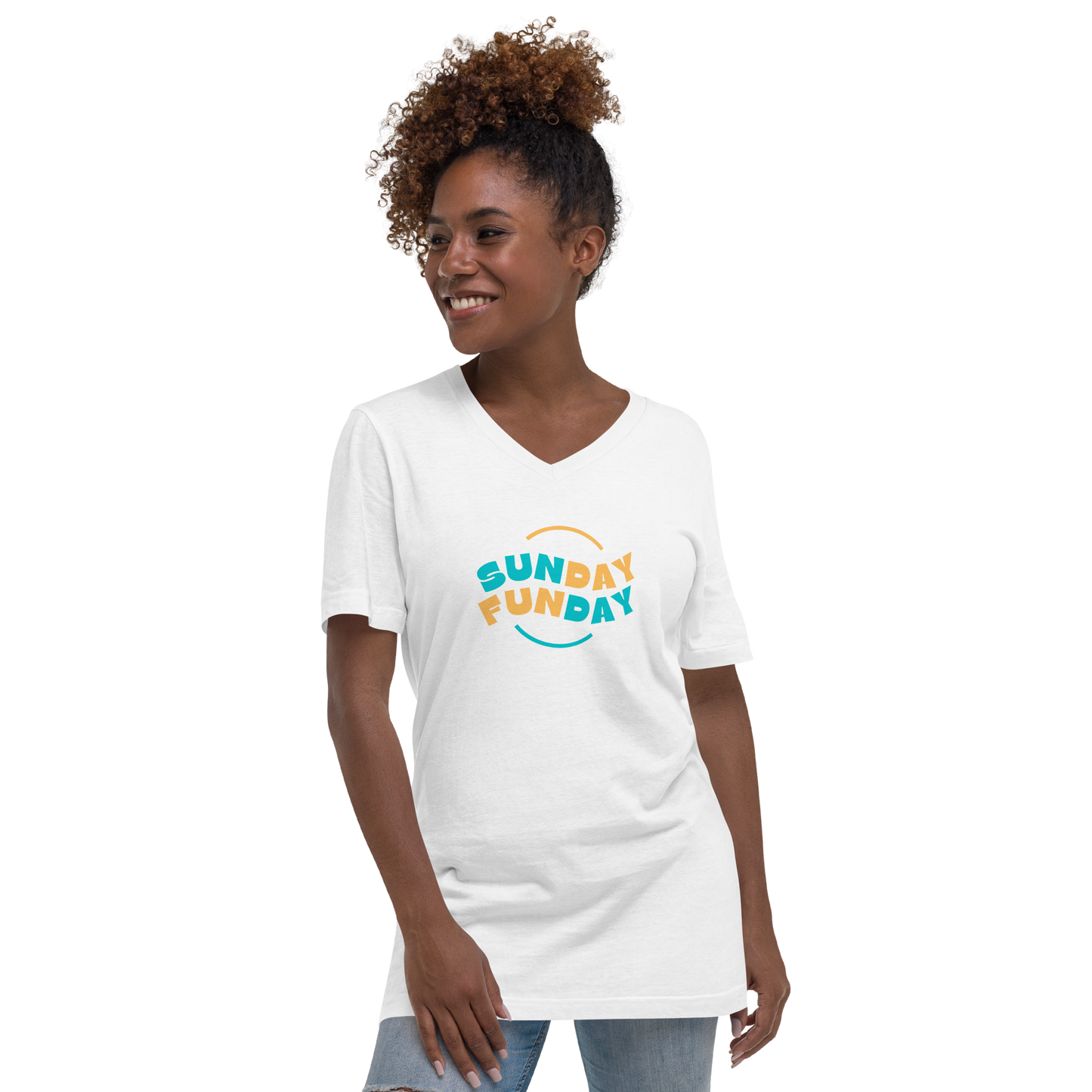 “Sunday Fundany” Short Sleeve V-Neck T-Shirt