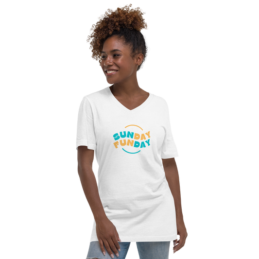 “Sunday Fundany” Short Sleeve V-Neck T-Shirt